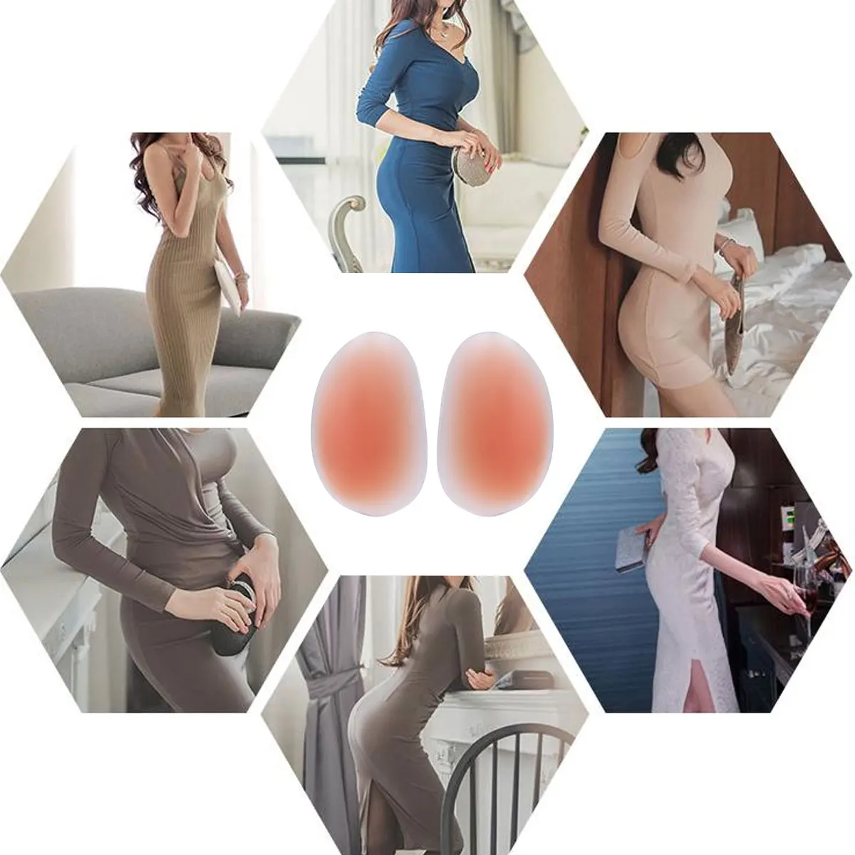 Artificial Buttocks Thicken Butt Pads Silicone Hip Pads Push Up Hip Enlargement