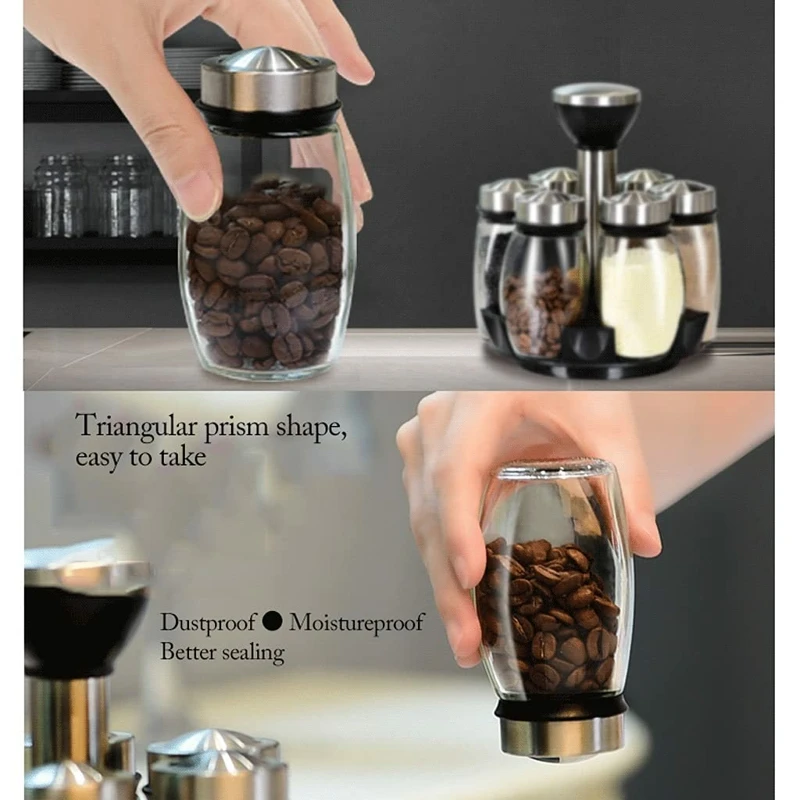 Condiment box set Condiment jar Kitchen creative rotating condiment bottle