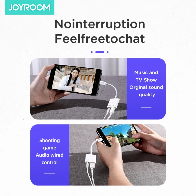 Joyroom Black Type-c male to female 3.5mm Audio conversion PD Cable Adapter USB C Phone