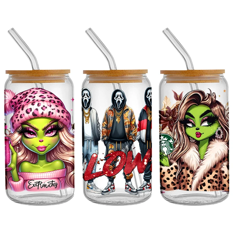 Custom UV DTF Transfer Film Sticker Waterproof Crystal Label Sticker for Glass Cup Transparent bottle