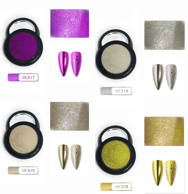 21 Colors optional Holo Mirror Powder Nail Glitter Gold Silver Chrome Nail Pigment Pearl Powder Decoration Manicure