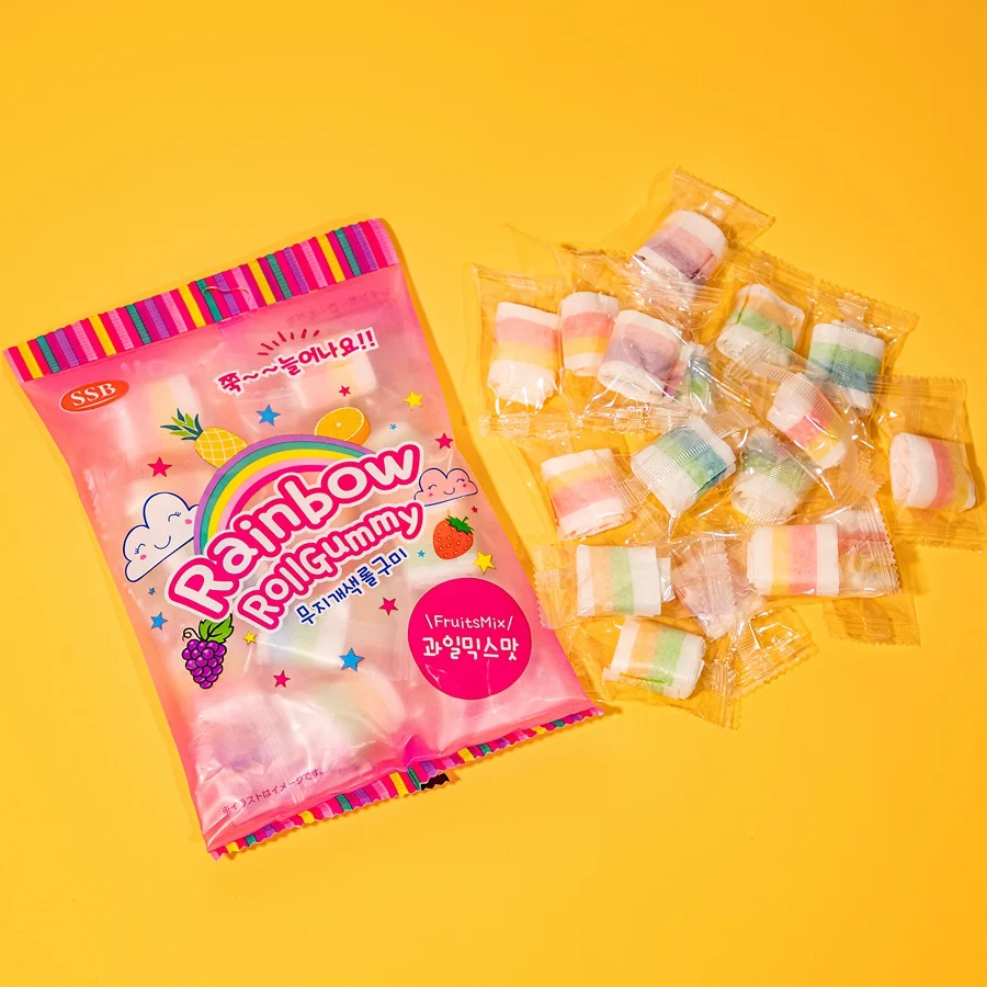 Halal soft candies sweet fruit roll gummy candy real natural fruit candy