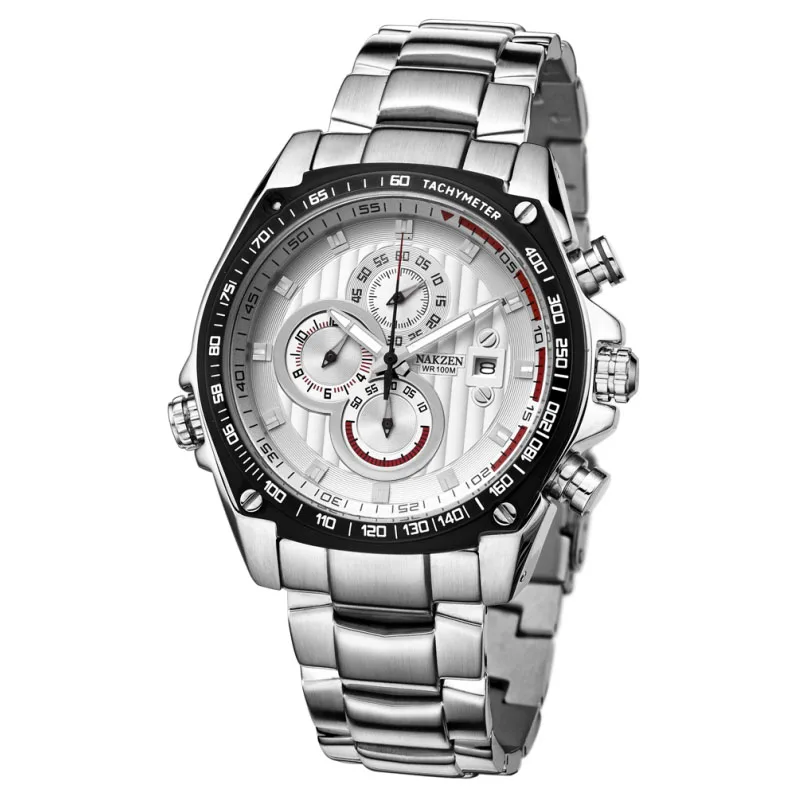 Rotating Inner Ring Luxury Men Chronograph Watch Original Brand Stainless Steel Tachymeter Watches