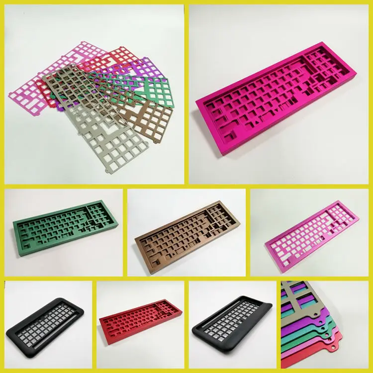 Custom CNC Machining Metal Aluminum Mechanical Keyboard Case Plate Kit with Micro Machining Drilling Rapid Prototyping Wire EDM