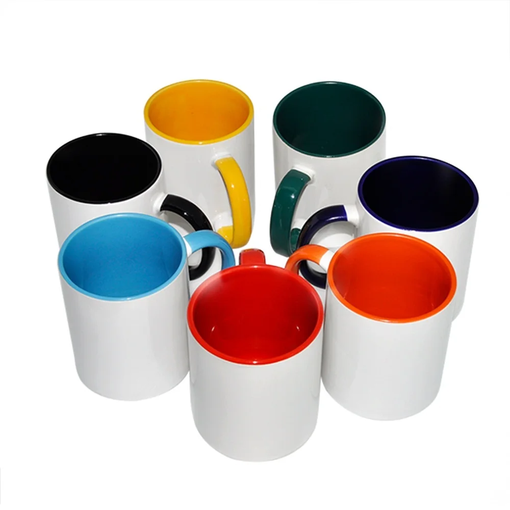  Sunmeta color mug 11oz handle solid inside mugs for