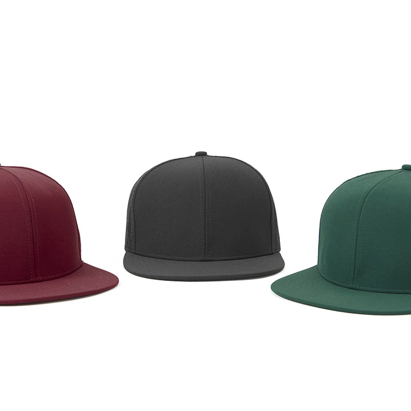 Custom Logo 6 Panel Snapback Cap Hip Hop Flat Brim Gorras Laser Cut Hole Perforated Hat