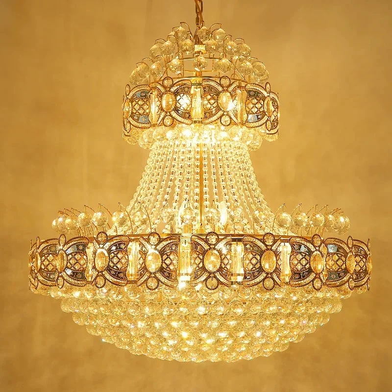 Wholesale K9 Crystal Luxury Modern Chandeliers Hotel Gold Hanging Lighting For Living Room Crystal Chandelier Wedding Decor