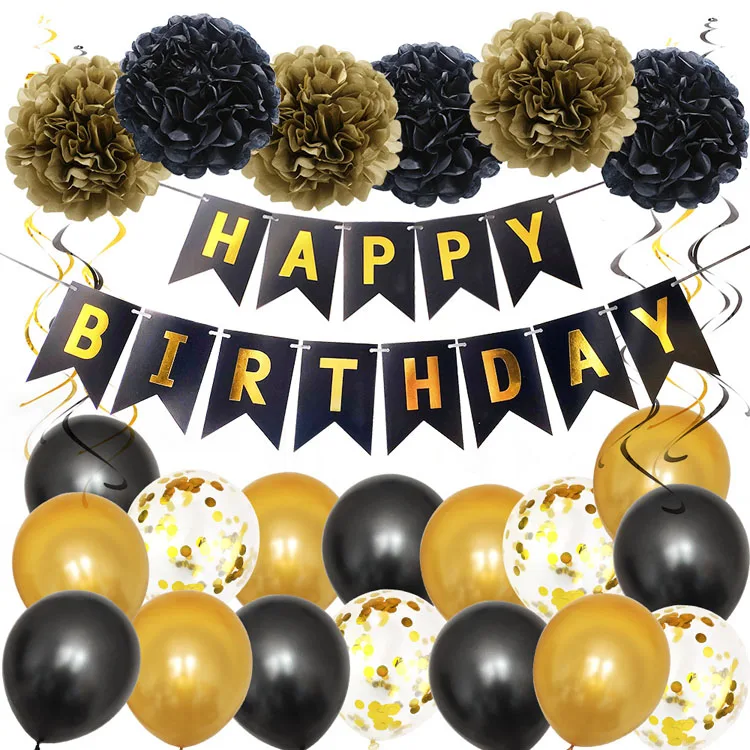 Custom DIY birthday banner confetti Birthday balloon set
