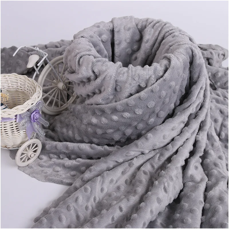 trending products 2023 new arrivals Soft Newborn Sherpa Fleece Warm Dot Minky Baby Blanket For baby