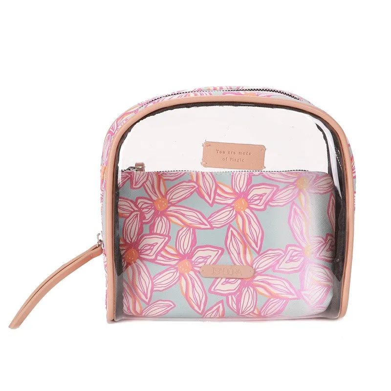 Yuhong  PVC Cosmetic Transparent Bag Waterproof Clear Travel Toiletry Bag Custom Cosmetic Make up Bag