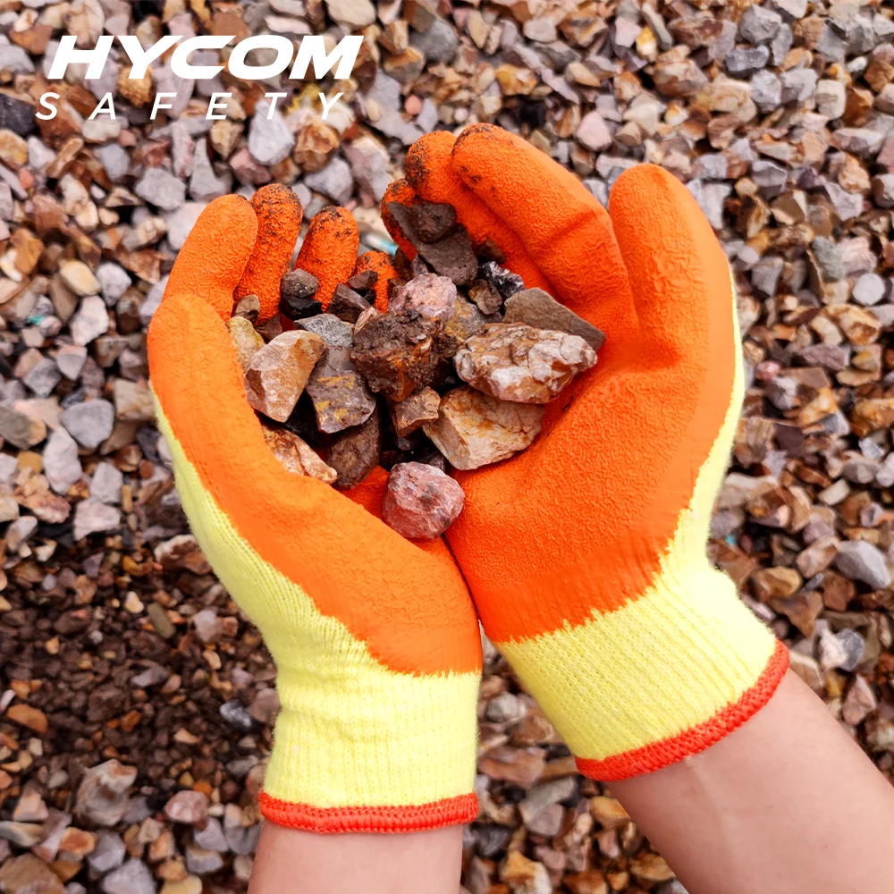 C10L latex coated cotton anti slip gloves for glass handling