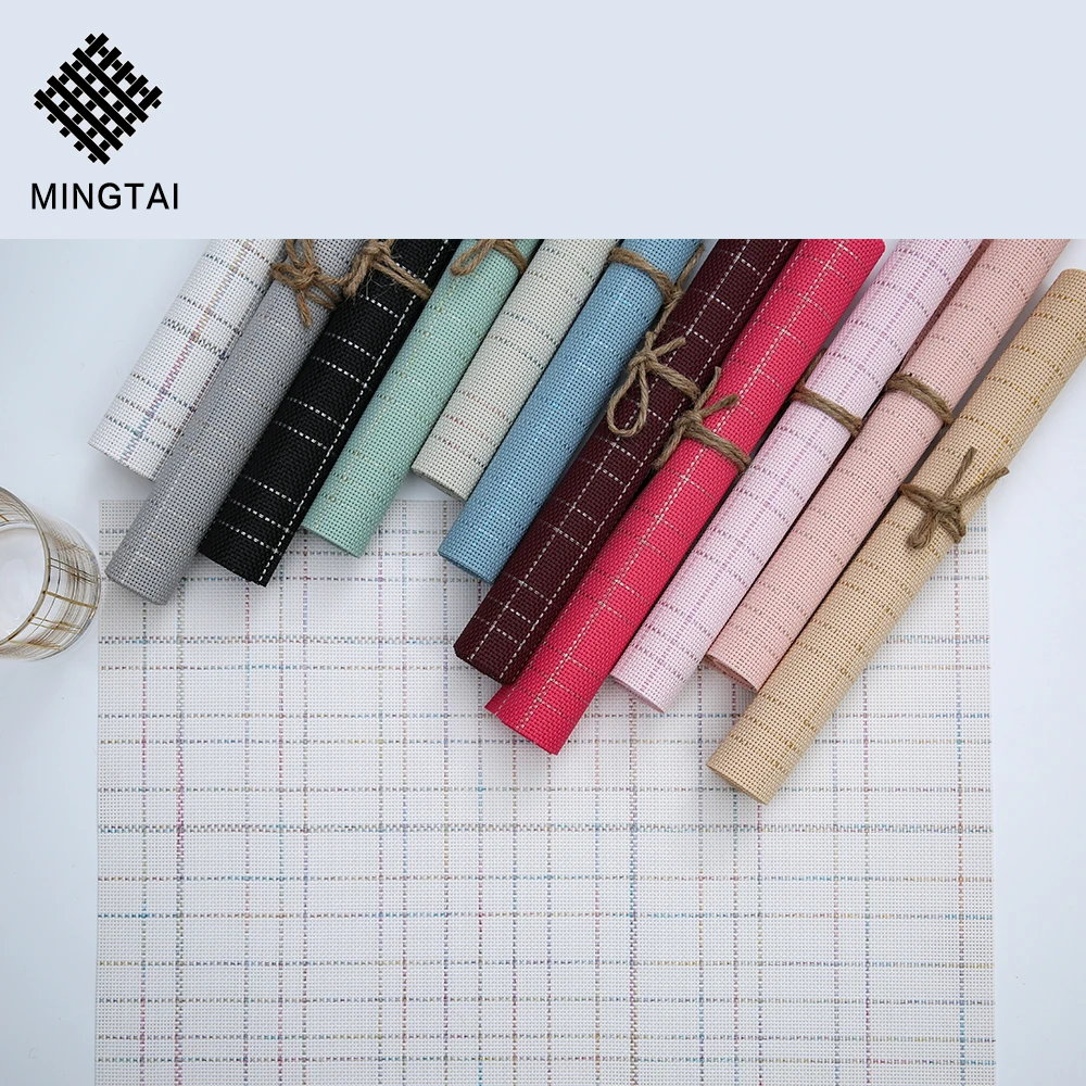 Vinyl Pvc Lattice Grid Placemat for Kitchen Eco-friendly Fabric New Design Customized Mats & Pads Rectangle CLASSIC