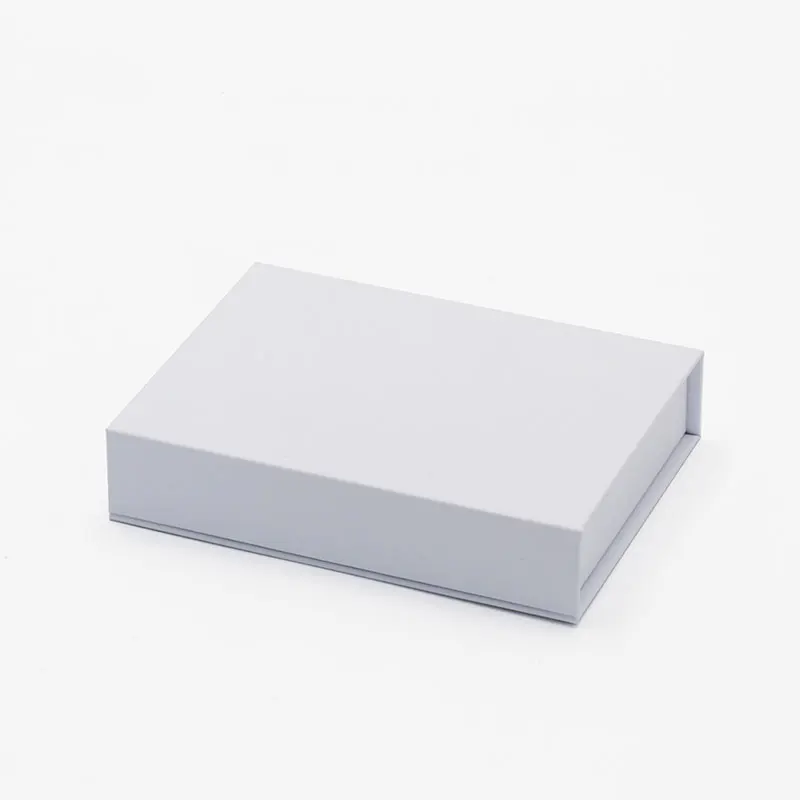 Tiny small shallow custom rigid magnetic catch mini white book style gift boxes wholesale