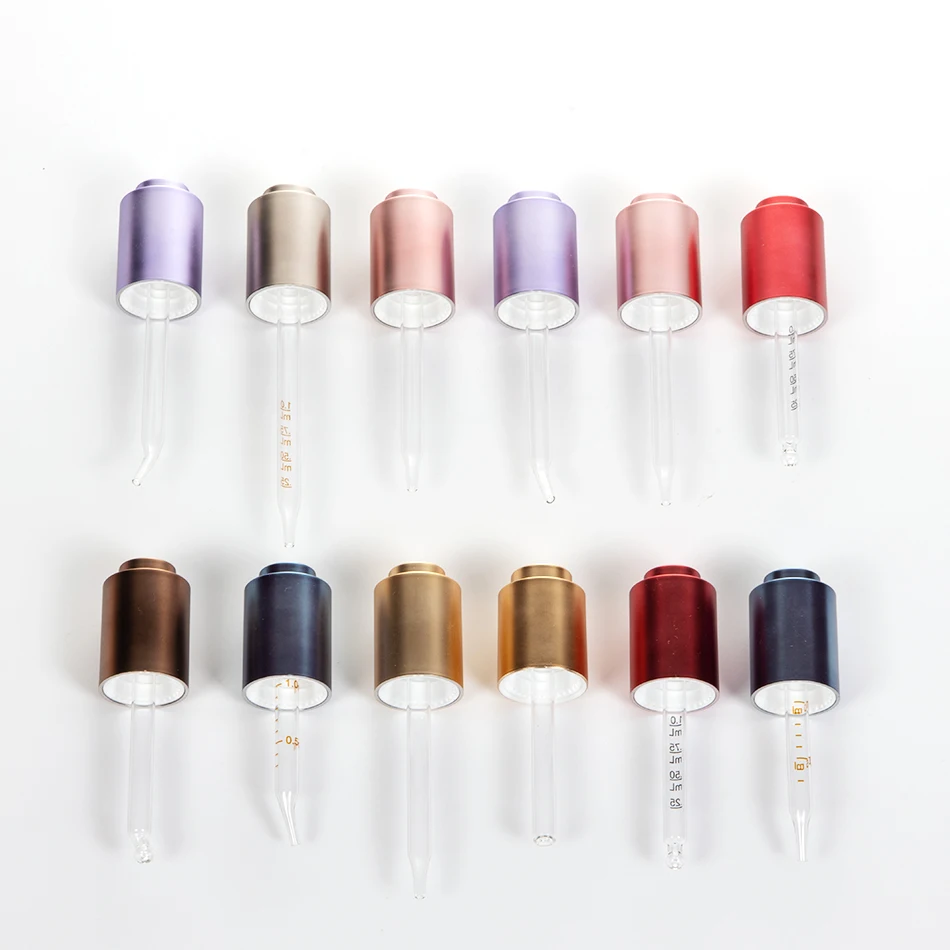 Elactroplating Press Bottle Cap Dropper For Glass Essential Oil Bottle Glass Pipette Pump 18mm Dropper Cap For Glass Bottles