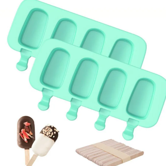 4 hole small size ellipse shape ice cream mold silicone cake mold silicone ice cube tray resin silicone bpa free ice