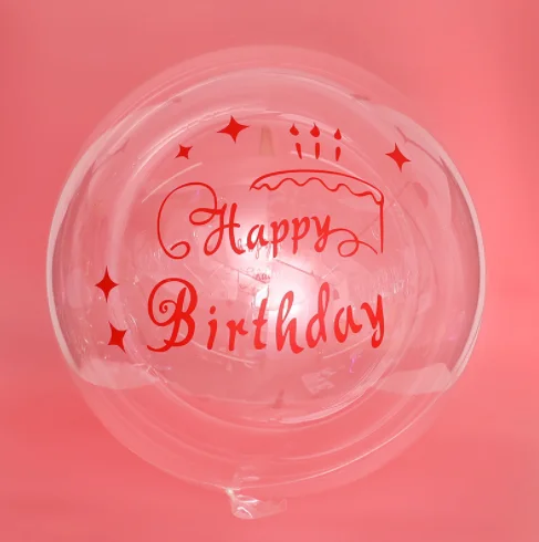 Custom Happy Birthday Vinyl Clear Logo Stickers For Bobo Balloons