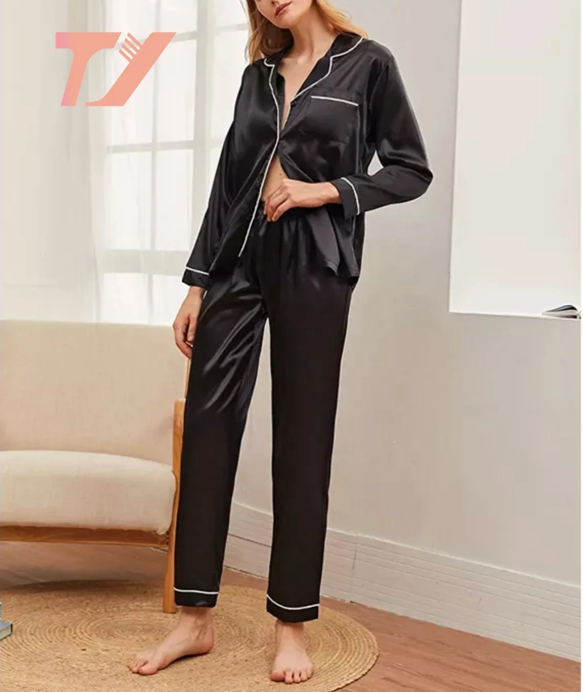 High Quality Sexy Silk Pajamas Custom Style Silk Reduce Friction Anti-Aging 100%  Silk Pajamas