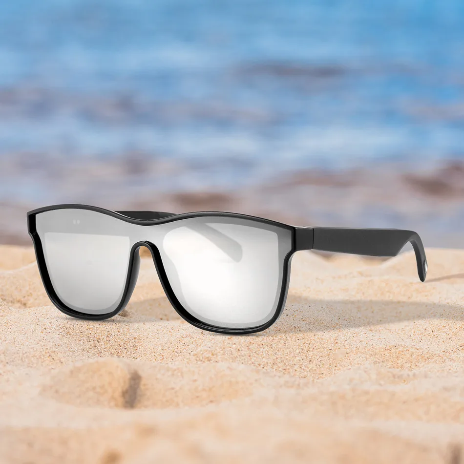 silver lenses sunshade fishing intelligent WhatsApp Wechat polarized lunette de soleil avec naushnik bluetooth sunglasses smart