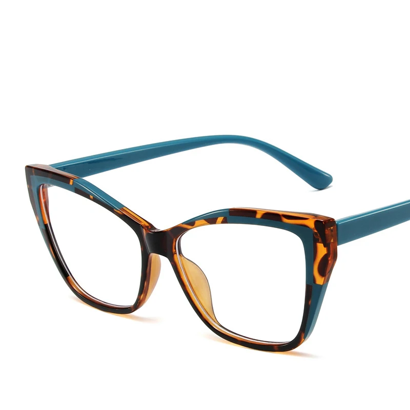 Ins fashion design luxury TR90 women oversized anti blue light glasses cat eye frames wholesale custom glasses retro lunettes