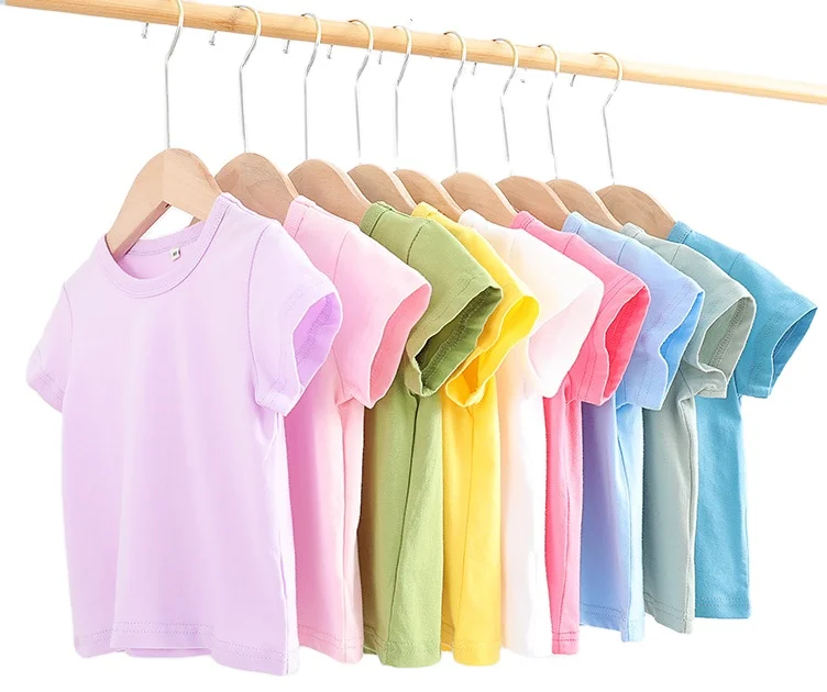 2021 оптовая продажа детских футболок с коротким рукавом и принтом на заказ из 100% хлопка