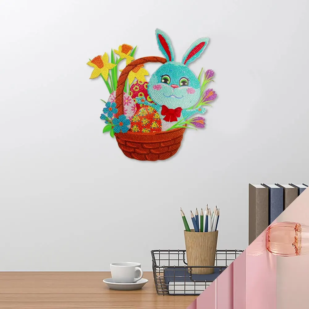 DIY diamond painting Easter bunny eggs door and window decoration rabbit wreath Embroidery Kit Home Decoration Personalized Gift
