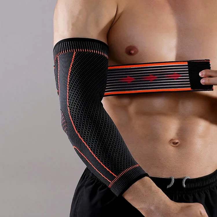 Fitness, Boxing, Weightlifting, Cycling, Long Line Design, Pressure Knitted Anti slip Elbow protection