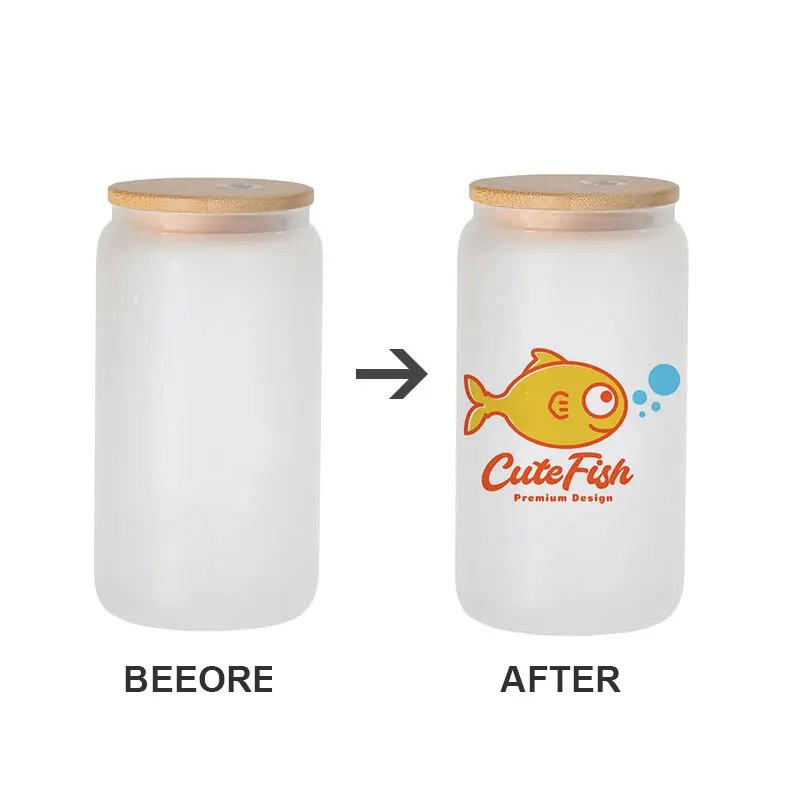 Mikenda 12oz 16oz Beer sublimation glass bottles Travel straight glass can Hot sale Us warehouse with blanks tumblers mug