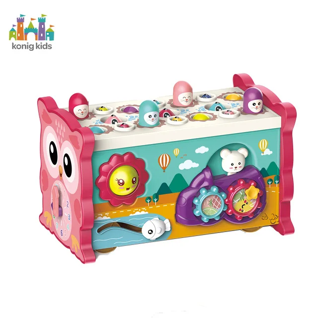 Konig Kids Whac Mole Fishing Toys Percussion Music Polyhedron Activity Cube Music Toys Hammers Kids Educational Toys