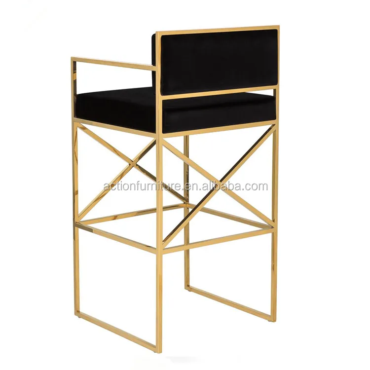 Contemporary Delicate Stainless Steel Leather Fabric Bar Stool Sofa Style Bar Chairs For Living Room Kitchen Used