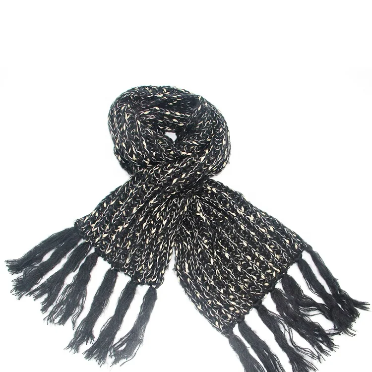 Latest promotion price scarves ladies Mohair with gold thread Jacquard fashion winter scarf