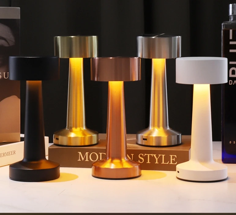 Aluminum Touch Desk Light Hotel Restaurant Usb Charging Small Night Lamp I-Shaped Led Table Lamp