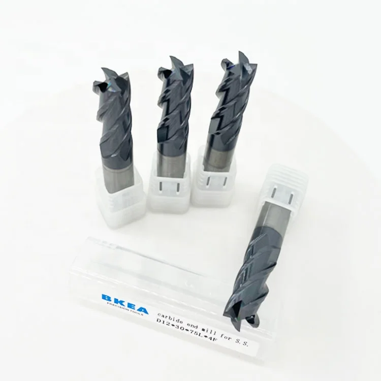 Tungsten Carbide 4 Flute Square Endmill Flat End Mills solid  cnc cut bit carbide end mill