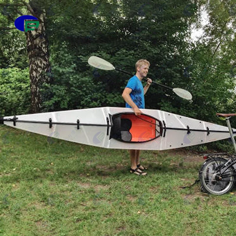 390cm Portable sit in origami canoe foldable folding kayak for 1 person