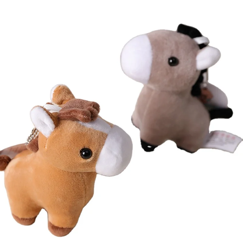 Cute Soft Zoo Stuffed Animal Toy Keychain Horse plush Key Chains Giraffe plush Doll Keyring Alpaca Donkey Zebra Plushie Keychain