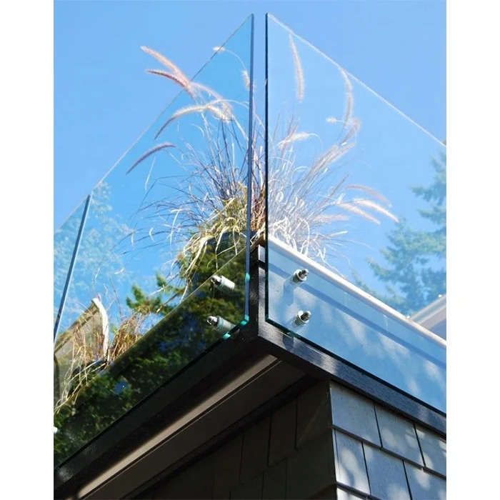 Modern stairs railing design outdoor balcony fencing frameless tempered glass railing for terrace