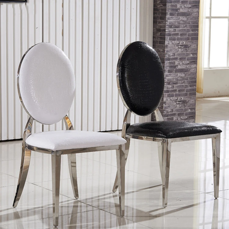 Luxury Modern Chairs for Wedding Reception Stackable Gold Stainless Steel Chair Round Back