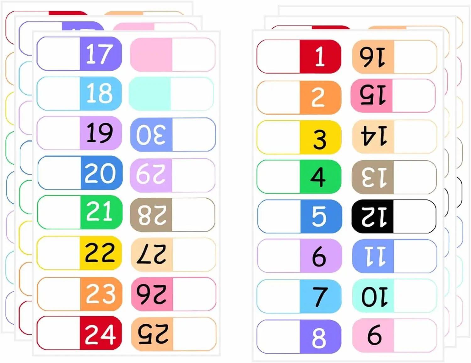 Self Adhesive Index Tabs Transparent Page Tabs Consecutive Number Labels for Binders Books Notebooks