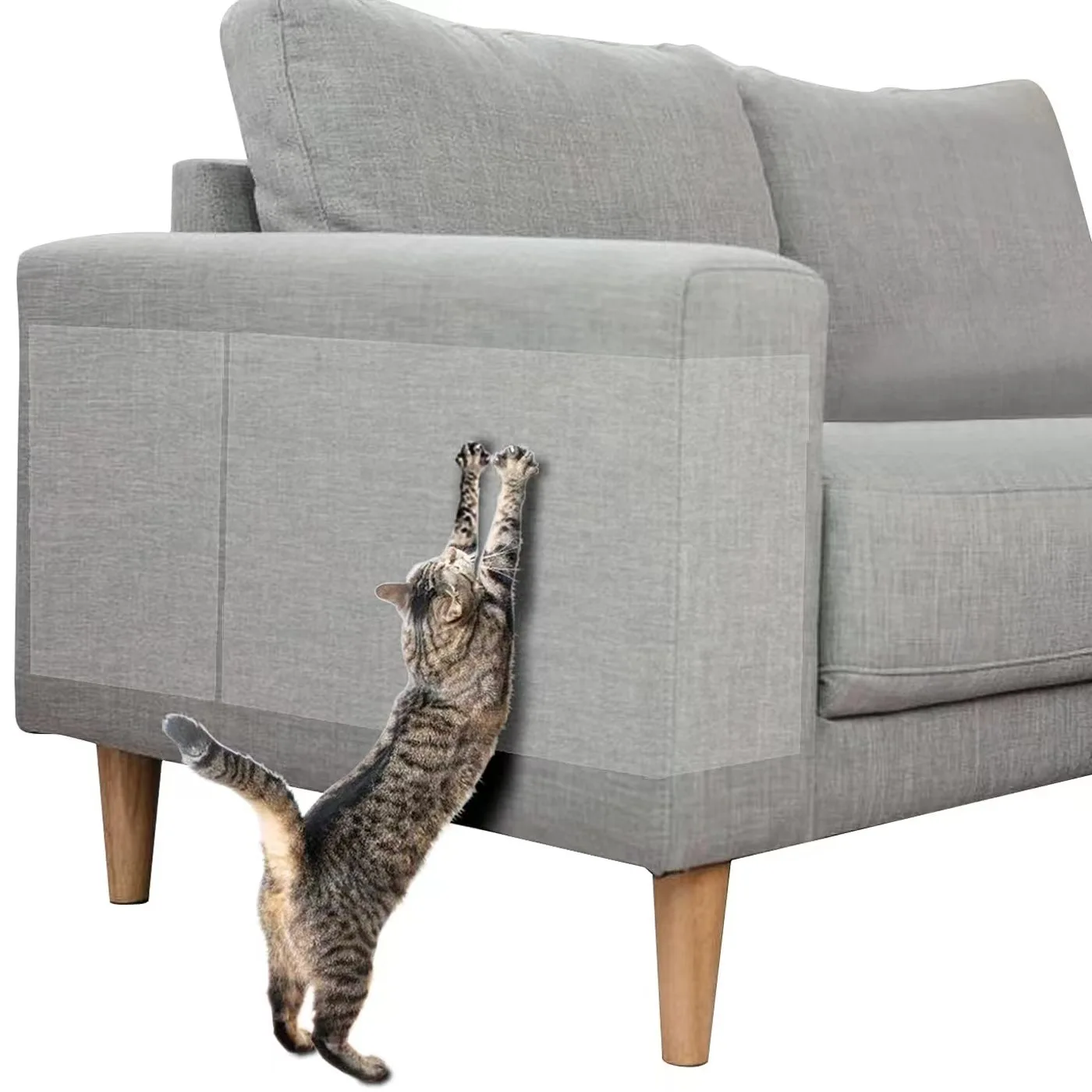 2024 NEW ARRIVAL Free Sample Transparent PET for Cats Scraper Scratching Post Durable Sticker Couch Corner  Anti-scratch Sticker