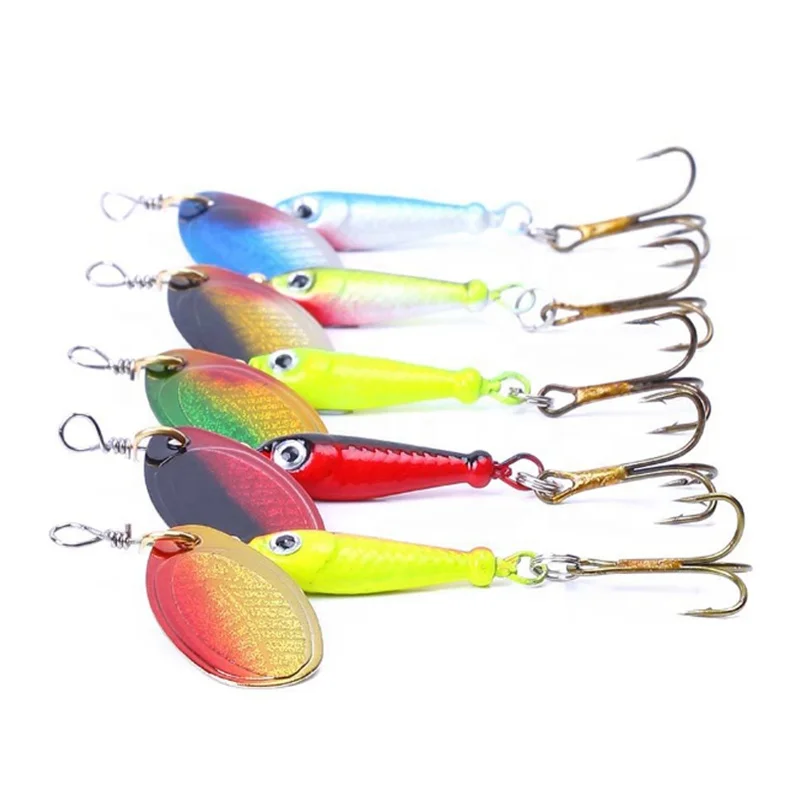 9g Freshwater Fish Bait Fischkoder Treble Hook Metallkoder Tackle Metal Fishing Lure Lead Fish With Spoon