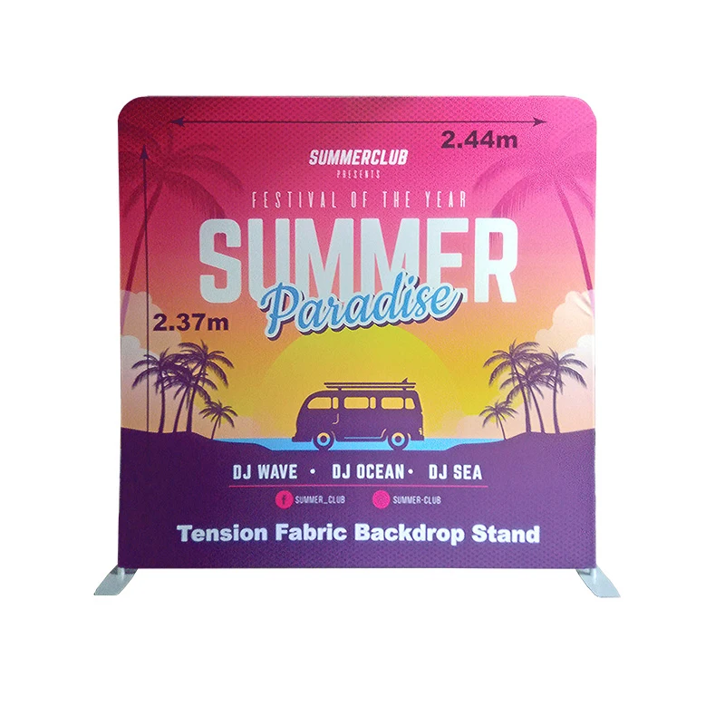 Bestful Signs Double Sided Backdrop Printing Tension Fabric Photo Booth Backdrop Foto Background for Photography Back Drop Stand