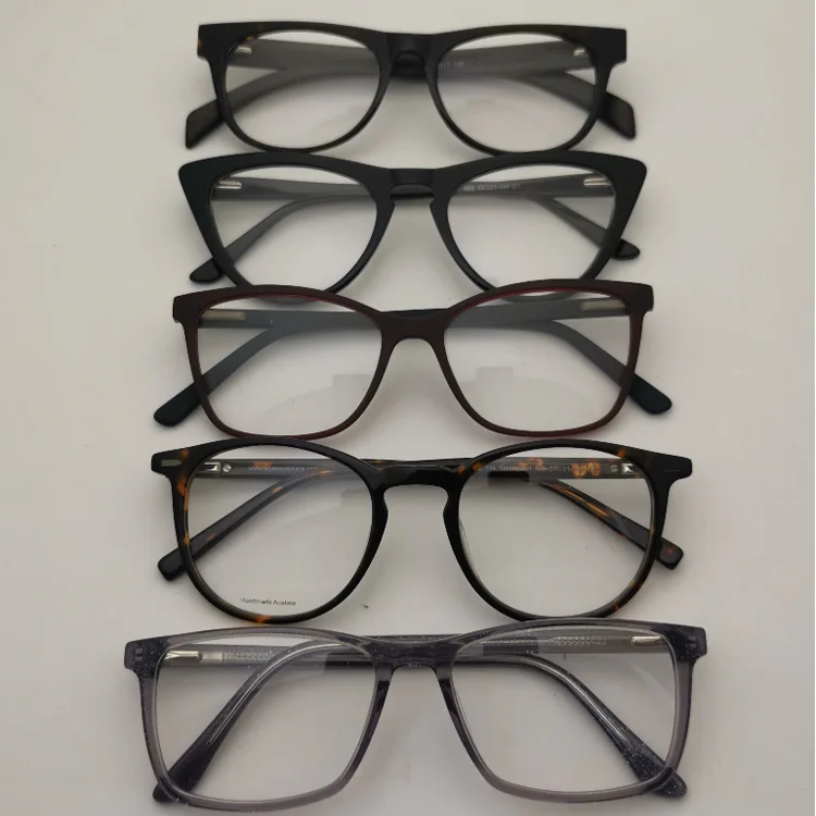 Clear Stock Acetate Optical Frame Glasses Cheap Prices Random Acetate Eyeglasses Frames