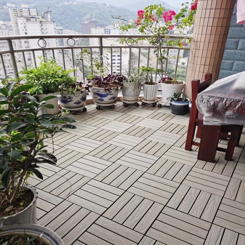 wpc DIY  decking tile outdoor plastic floor cheap tile domino tiles plastic