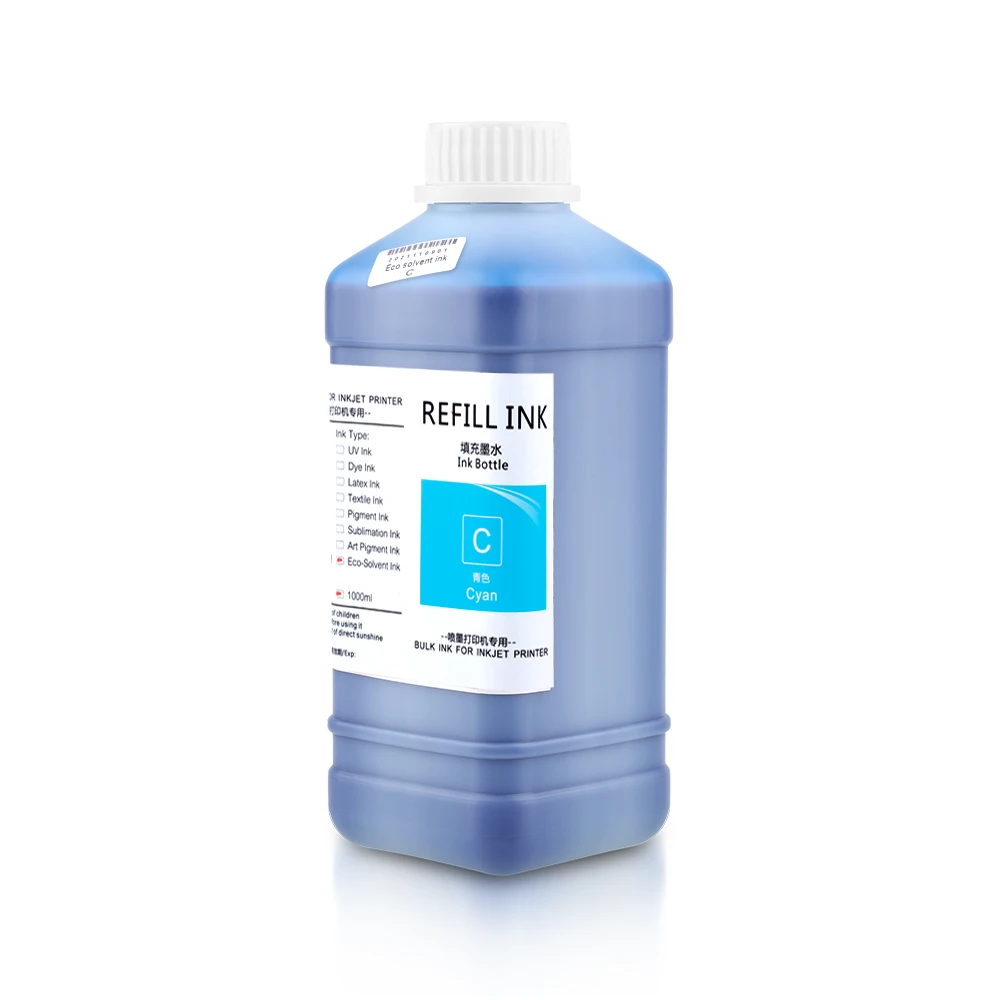 Ocbestjet 1000ML/Bottle 4 Colors Oil Based Eco Solvent Ink for Mimaki CS100 Printer
