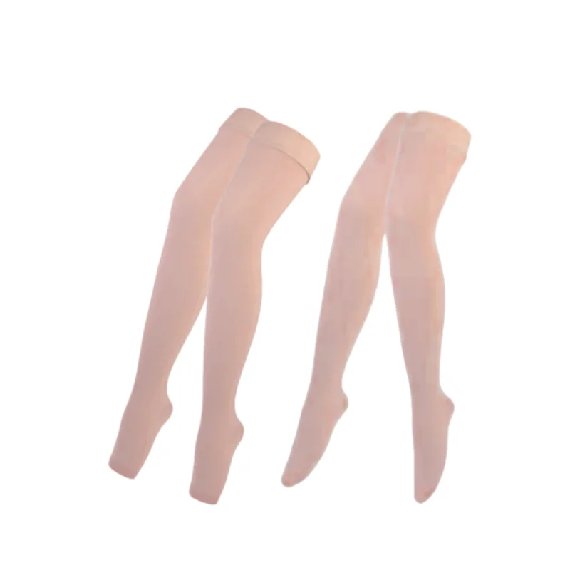 Thigh High Open Toe Compression Hose 20-30 mmHg Opaque Stockings