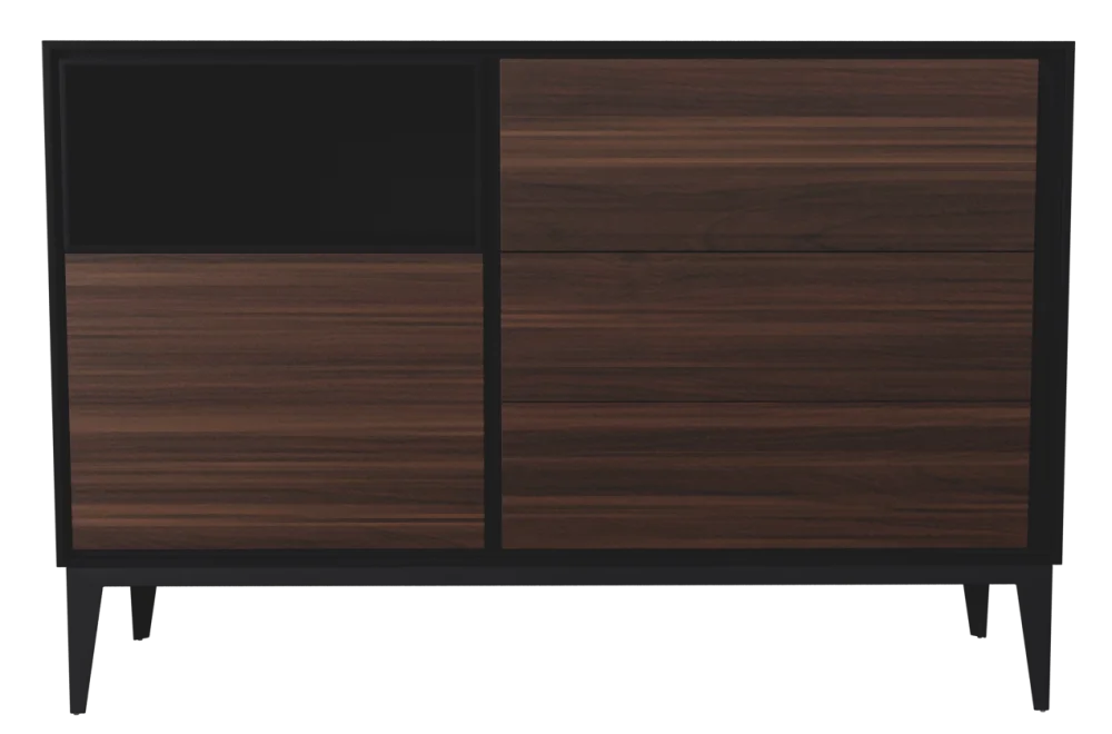 Contemporary E1 Grade HDF With Eucalyptus Veneer Metal Legs Sideboard