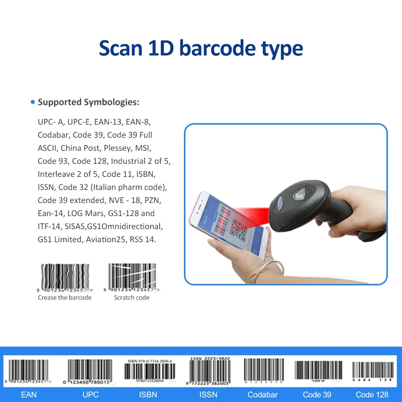 XB-918 Syble  Cost Effective Handheld Scanner Linear 1D CCD Android Barcode Scanner