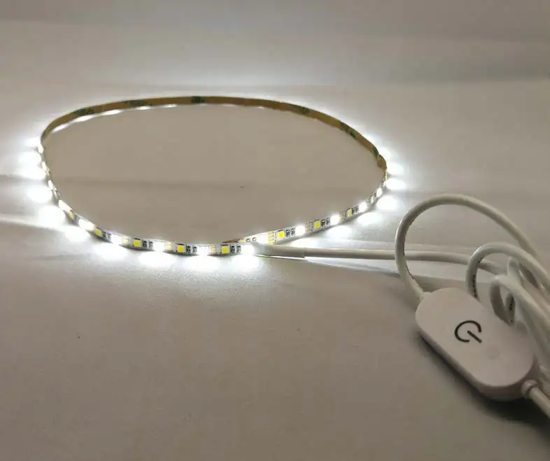 5V 2835 USB Dual Color Strip Light bicolor led touch dimmer warm white/pure white led strip two colors