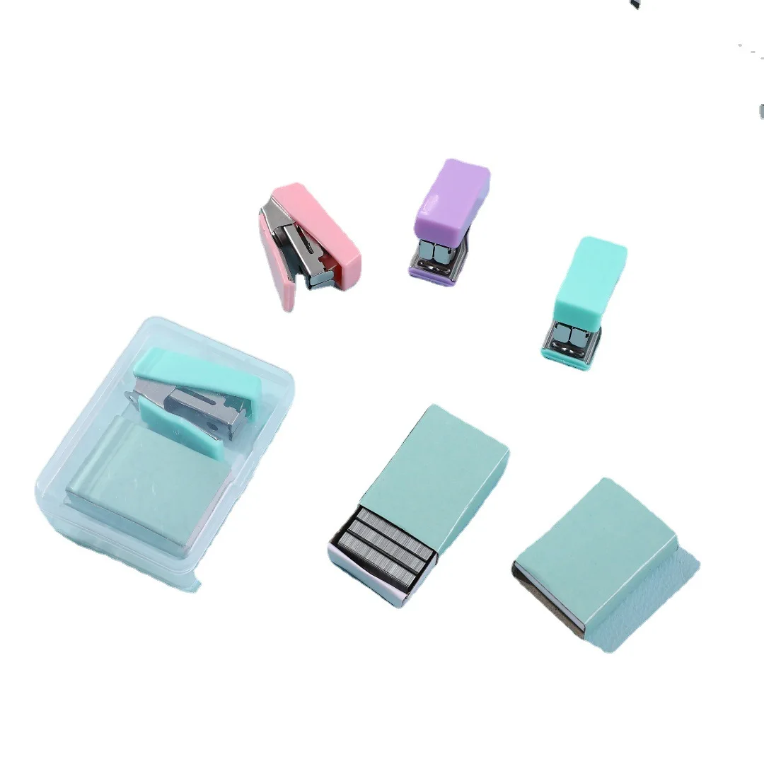 High Quality Basic Style Cute Kawaii Portable Plastic Mini Paper Stapler for Office School