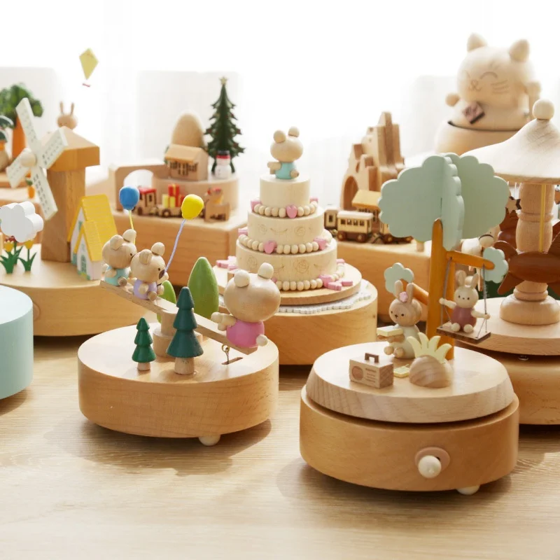 Factory Wholesale Wooden Music Box Personalized Gift High Quality Wooden Customized Toys for Kids