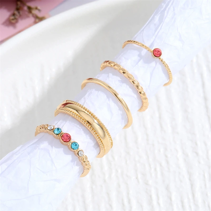 Fashion Hot Selling Summer Beach INS Enamel Vintage Colorful Rings Sterling Silver Girly Rings